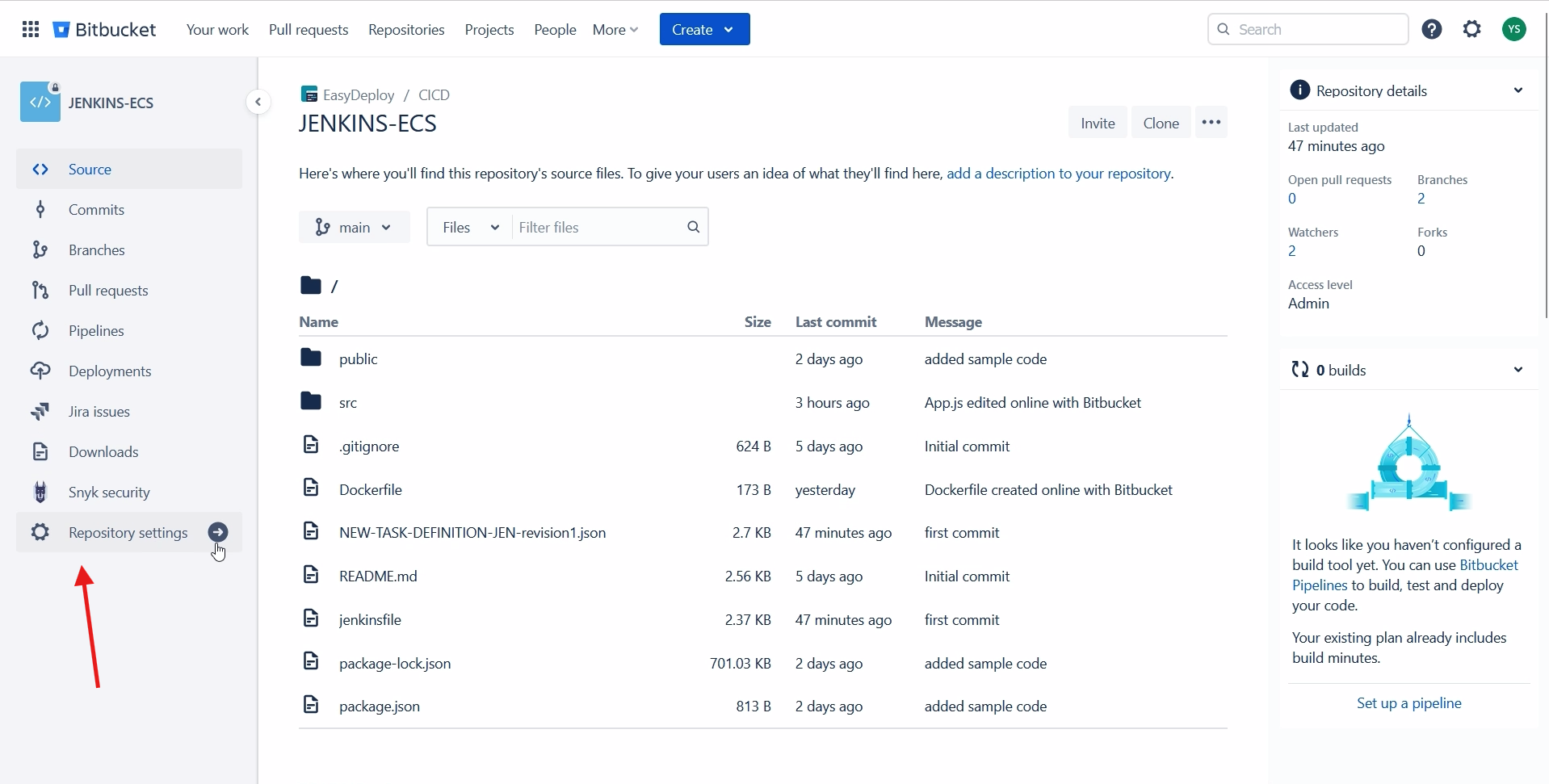 Repository settings